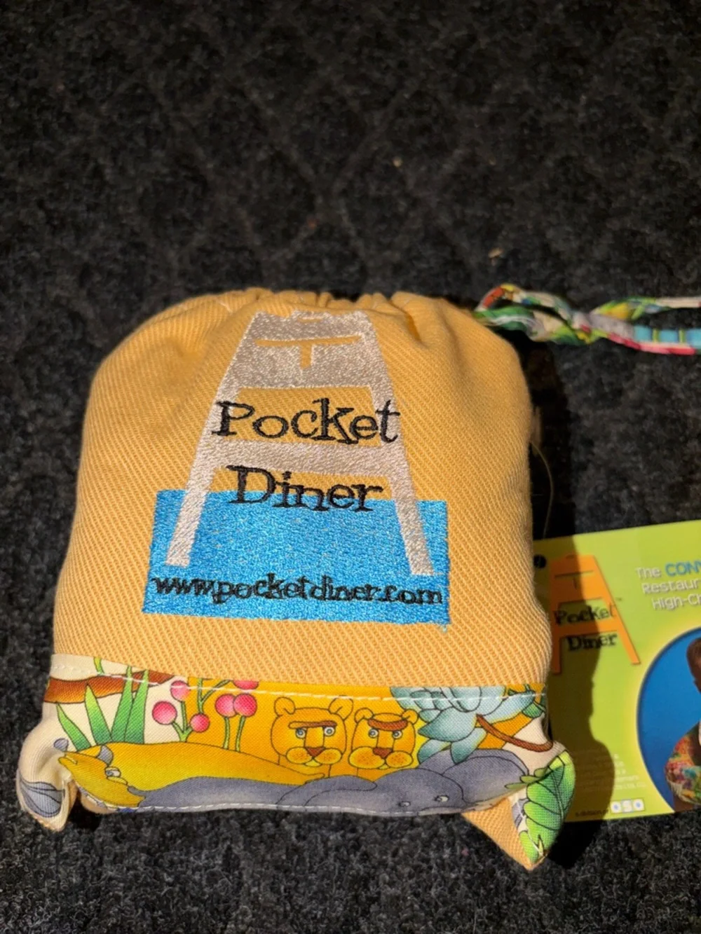 Pocket Diner Kids High Chair Cover Jungle Theme- Portable Travel Seat Cover